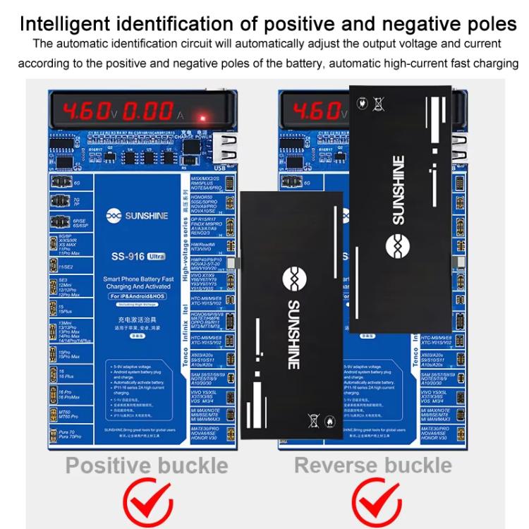 SUNSHINE SS-916 Ultra Charging Activation Fixture 5-9V Adaptive Voltage Support iPhone 16 Series and Android Models - Test Tools by SUNSHINE | Online Shopping South Africa | PMC TechLife | Buy Now Pay Later Mobicred