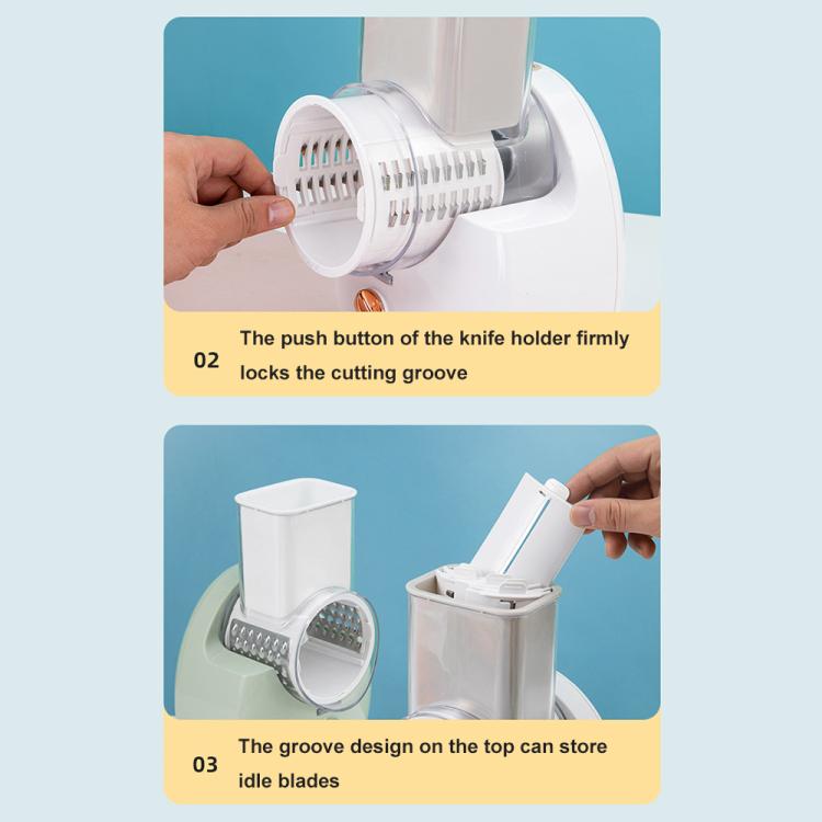 CY-661 3-in-1 Kitchen Multifunctional Roller Electric Vegetable Cutter, Spec: White UK Plug - Cutter & Peeler by PMc TechLife | Online Shopping South Africa | PMc TechLife | Buy Now Pay Later Mobicred