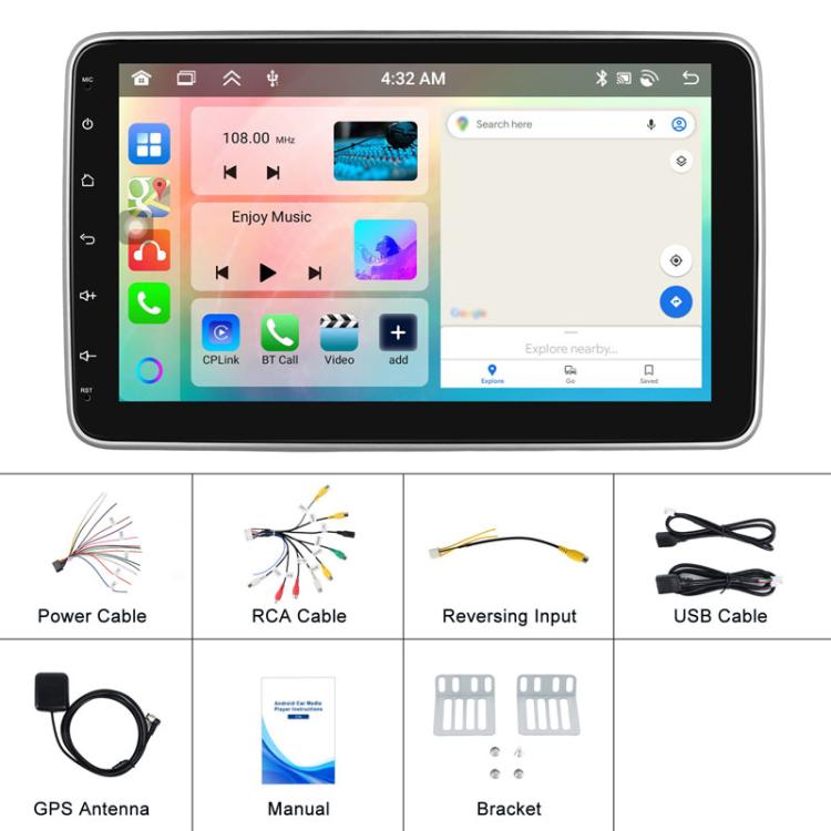 4+64G 10 Inch Android 13.0 Universal Player Car Reversing Center Control Integrated Machine(Standard) - Car MP3 & MP4 & MP5 by PMc TechLife | Online Shopping South Africa | PMc TechLife | Buy Now Pay Later Mobicred