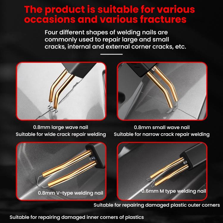 Rechargeable Car Bumper Plastic Repair Welding Machine, Specification: Black+200 Welding Nails - Hand Tool Sets by PMc TechLife | Online Shopping South Africa | PMc TechLife | Buy Now Pay Later Mobicred