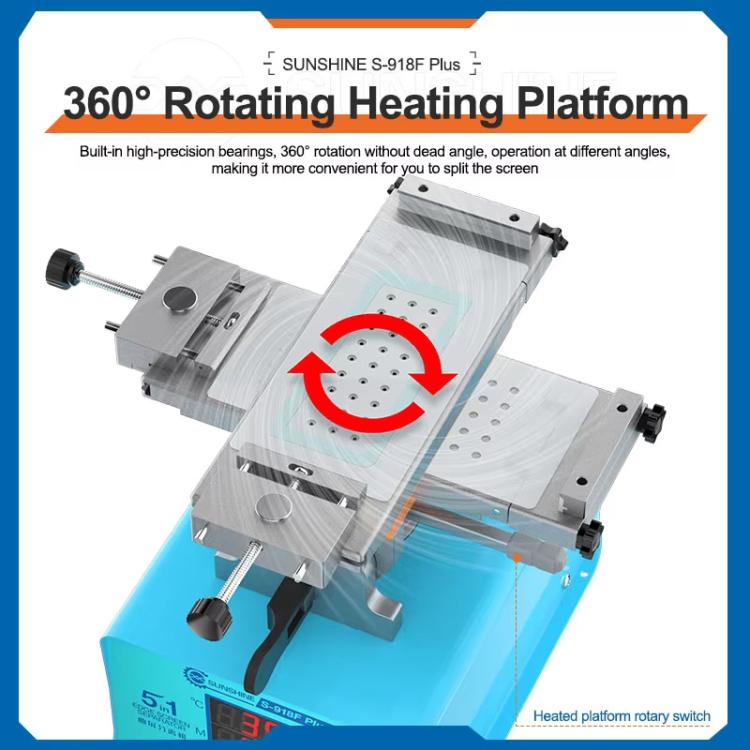SUNSHINE S-918F Plus 5 In 1 Curved Screen Separator Mobile Phone LCD Screen Repair Separator Heating Platform(EU Plug) - free shipping - PMC TechLife - Order now!
