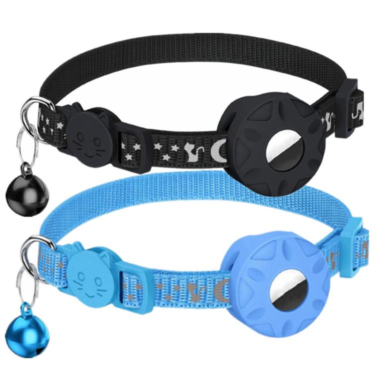 For AirTag Tracker Silicone Case Reflective Stars And Moon Cats Dogs Pet Collar With Bell(Pink) - Pet Series by PMC TechLife | Online Shopping South Africa | PMC TechLife | Buy Now Pay Later Mobicred