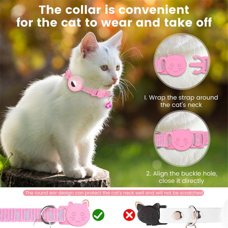 For AirTag Tracker Silicone Case Reflective Stars And Moon Cats Dogs Pet Collar With Bell(Pink) - Pet Series by PMC TechLife | Online Shopping South Africa | PMC TechLife | Buy Now Pay Later Mobicred