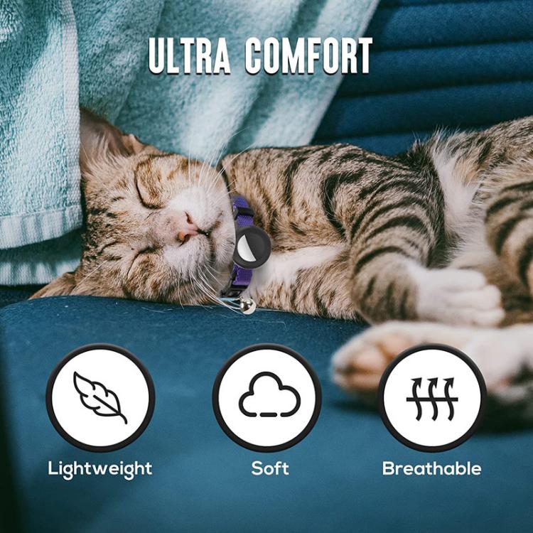 For AirTag Tracker Silicone Case Rainbow Gradient Pet Cat Collar With Bell(Gradient Beige Red) - Pet Series by PMC TechLife | Online Shopping South Africa | PMC TechLife | Buy Now Pay Later Mobicred