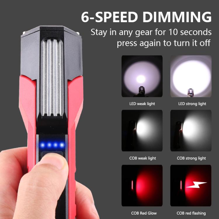 Magnet-Hook COB Rotating Strong Light Emergency Work Light(Red) - Other Tools by PMc TechLife | Online Shopping South Africa | PMc TechLife | Buy Now Pay Later Mobicred