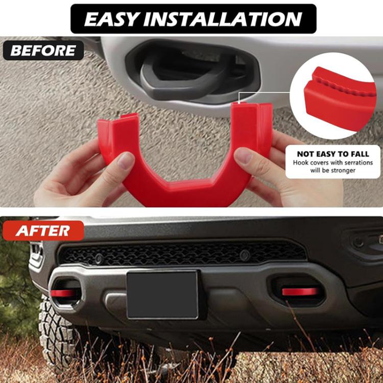 For Dodge RAM 1500 Car Trailer Front Hook Cover(Red) - Towing Bars by PMC TechLife | Online Shopping South Africa | PMC TechLife | Buy Now Pay Later Mobicred