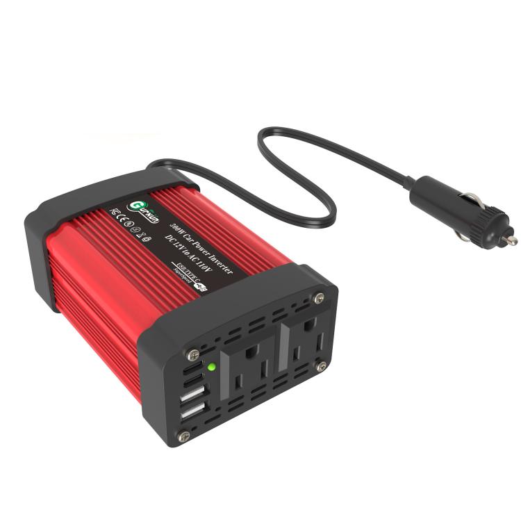 Gurxun Dual USB+Dual Type-C Charging Port Modified Square Wave Car Inverter, Spec: DC12V To AC110V Dual US Plug - free shipping - PMC TechLife - Order now!