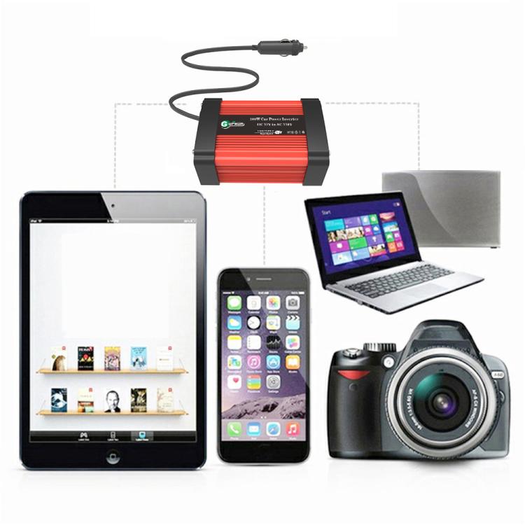 Gurxun Dual USB+Dual Type-C Charging Port Modified Square Wave Car Inverter, Spec: DC12V To AC110V Dual US Plug - free shipping - PMC TechLife - Order now!