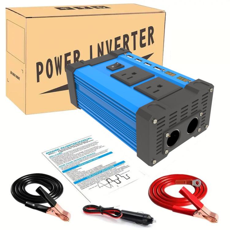 Gurxun 4 USB Ports Digital Display Modified Square Wave Inverter, Spec: 500W US Plug 12V To 110V - free shipping - PMC TechLife - Order now!