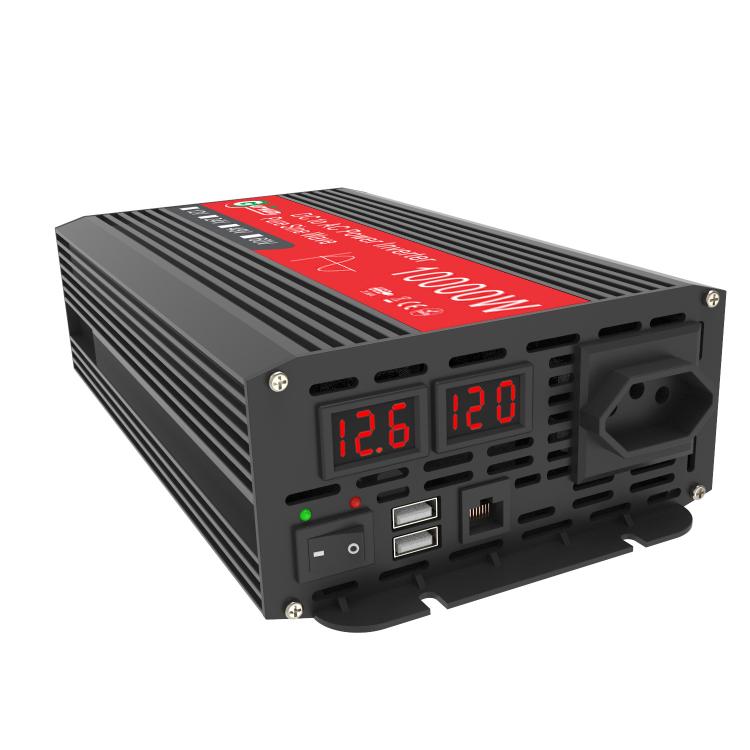 Gurxun 1500W Dual USB Fast Charger Dual Digital Display Pure Sine Wave Inverter, Spec: Brazil Plug 12V To 110V - free shipping - PMC TechLife - Order now!