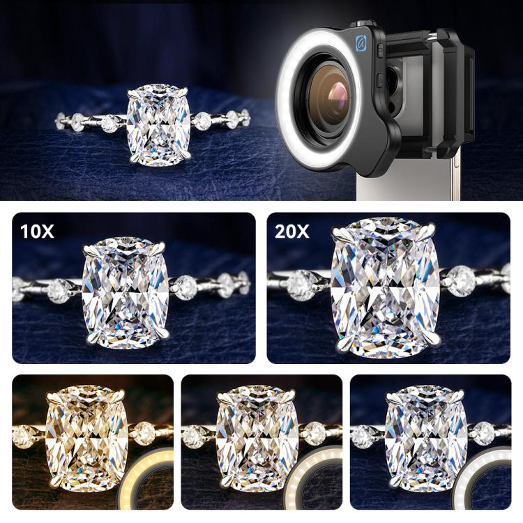 APEXEL 10-20x Zoom Macro Lens With 45-Mode Fill Light Kit for Smartphones - free shipping - PMC TechLife - Order now!