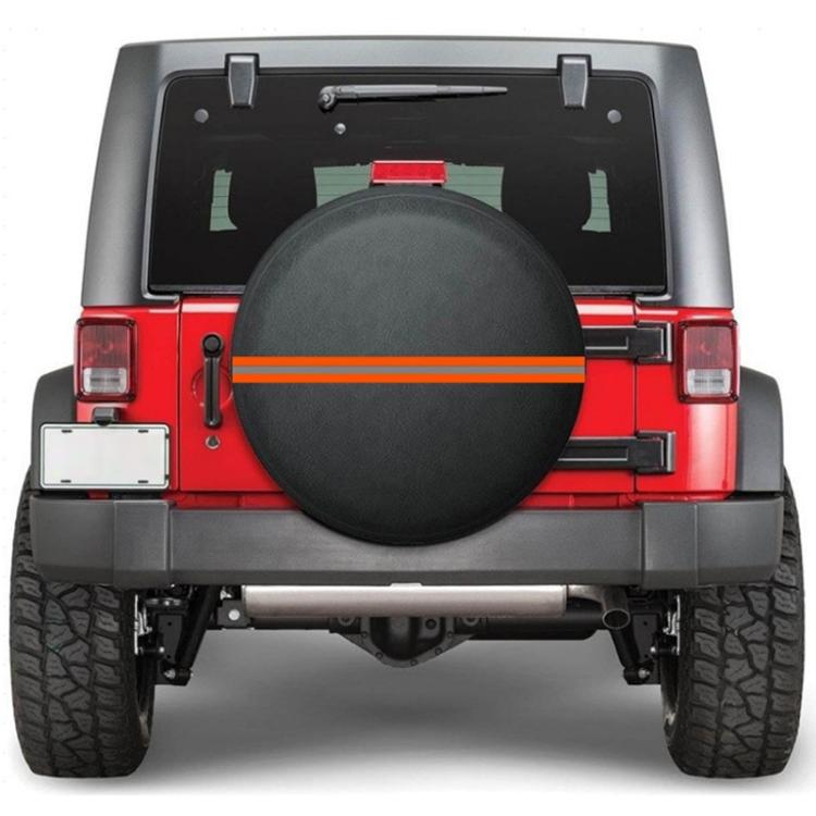 17inch Thickened Imitation Leather Car Tire Protector Spare Tire Cover With Reflective Stripes(FG-2 Red) - Window Foils & Solar Protection by PMc TechLife | Online Shopping South Africa | PMc TechLife | Buy Now Pay Later Mobicred