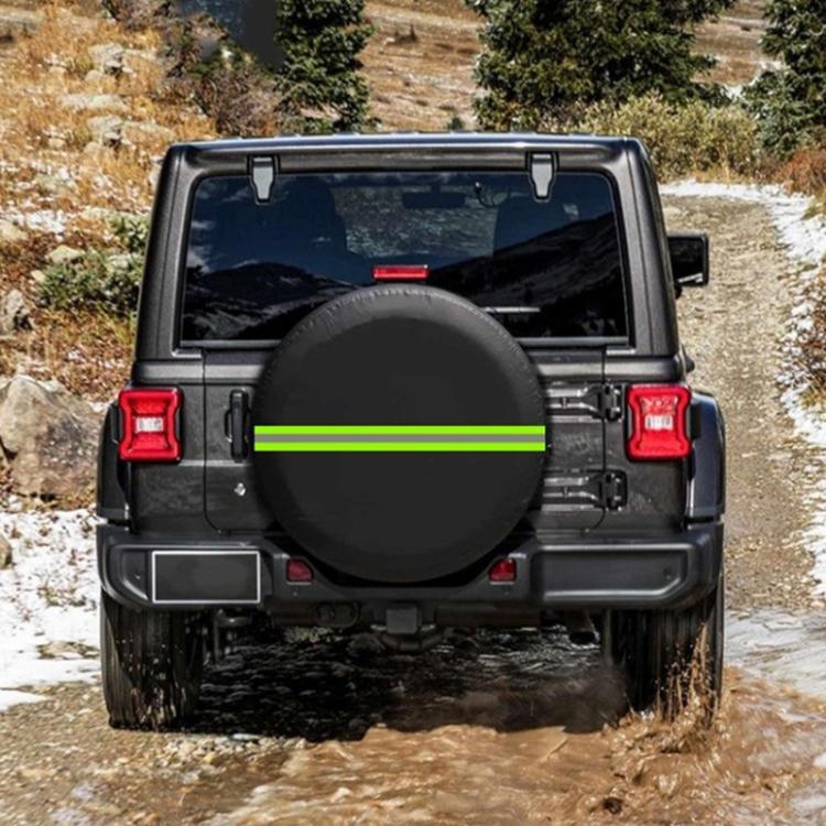 15inch Thickened Imitation Leather Car Tire Protector Spare Tire Cover With Reflective Stripes(FG-2 Red) - Window Foils & Solar Protection by PMc TechLife | Online Shopping South Africa | PMc TechLife | Buy Now Pay Later Mobicred