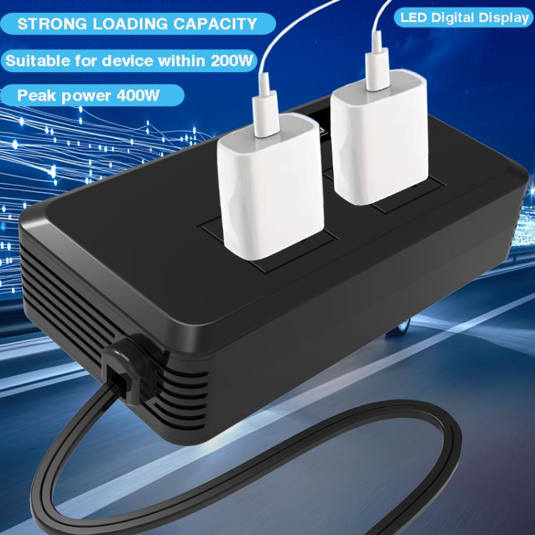 Gurxun Dual Digital Display Car Inverter With 2 USB+2 Type-C Ports Brazil Plug 220V - free shipping - PMc TechLife - Order now!