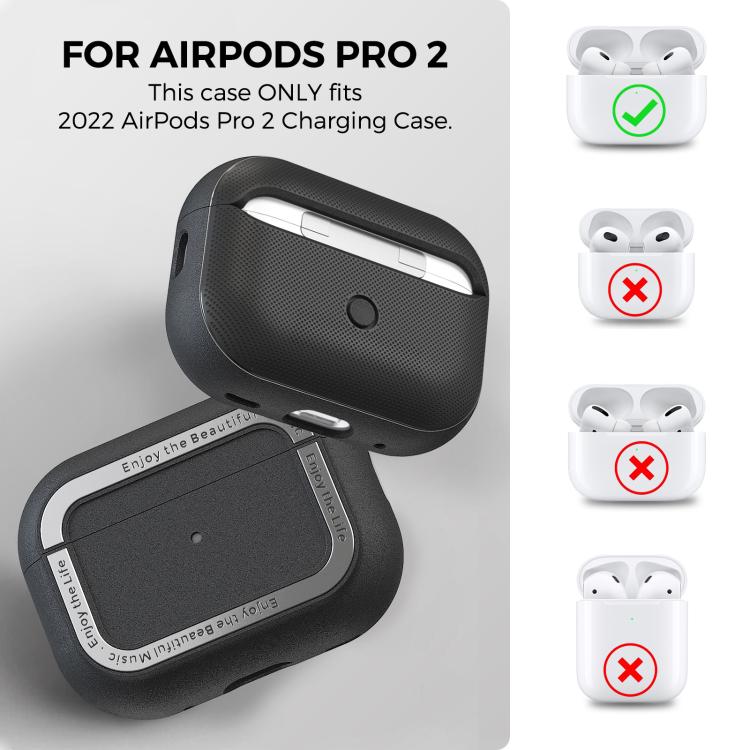 For AirPods Pro 2 AhaStyle JY09 Dual Lanyard Case TPU+Aluminum Personalized Case(Black) - free shipping - PMC TechLife - Order now!