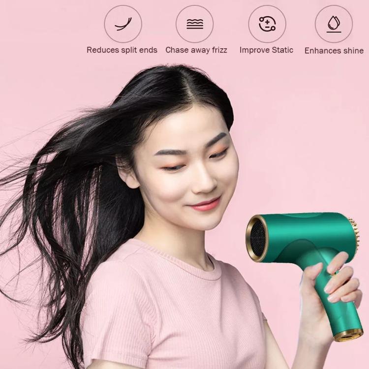 Rechargeable Wireless Hair Dryer Negative Ion Hot and Cold Wind Versatile Hairdressing Tools EU Plug(Black) - free shipping - PMC TechLife - Order now!
