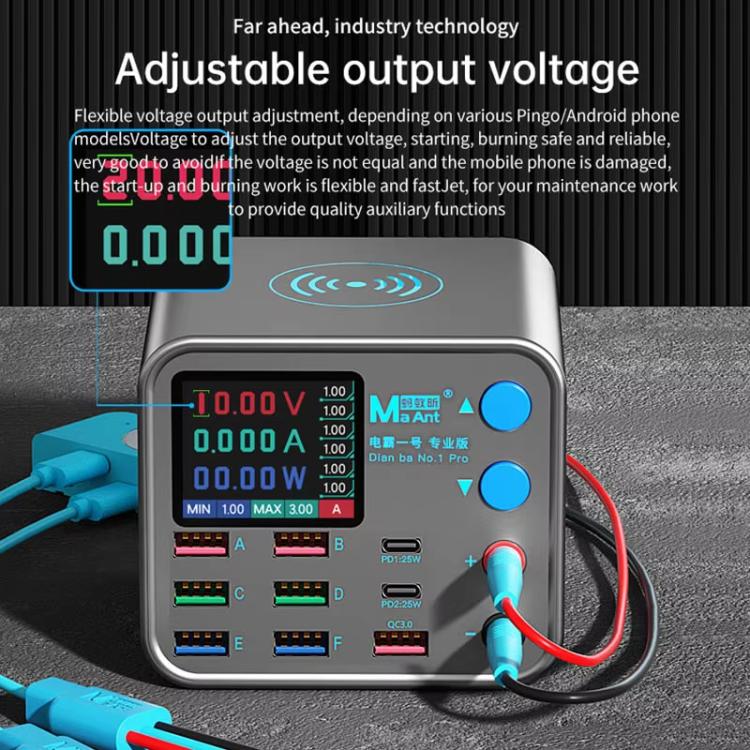 MaAnt DianBa No.1 Pro Multi-port Charger 9-ports With Digital Display Power Wireless Charger EU Plug - free shipping - PMC TechLife - Order now!