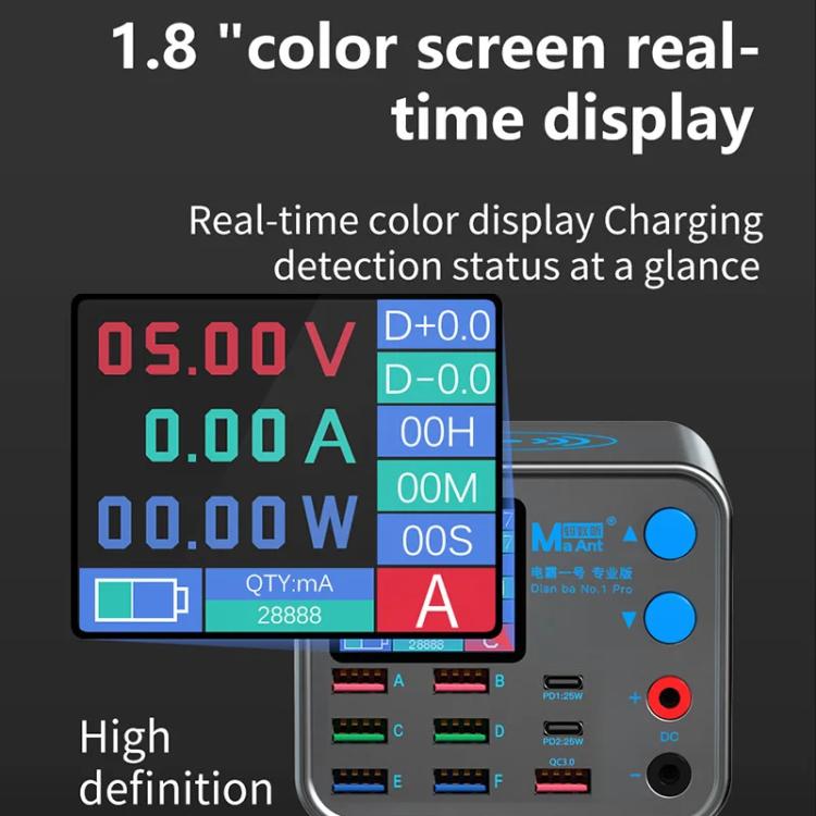 MaAnt DianBa No.1 Pro Multi-port Charger 9-ports With Digital Display Power Wireless Charger EU Plug - free shipping - PMC TechLife - Order now!
