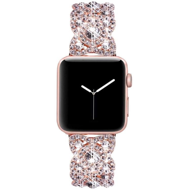 Petaled Metal Diamond Wristband Strap For Apple Watch Series 9 / 8 / 7 / 6 / SE / 5 / 4 / 3, Color: 1215 Silver(38/40/41mm) - free shipping - PMC TechLife - Order now!