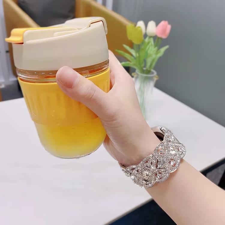 Petaled Metal Diamond Wristband Strap For Apple Watch Series 9 / 8 / 7 / 6 / SE / 5 / 4 / 3, Color: 1215 Rose Gold(38/40/41mm) - free shipping - PMC TechLife - Order now!