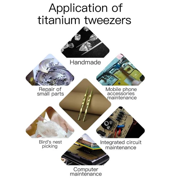 MaAnt Titanium Tweezers Antistatic Small Clip Bird Nest Hair Picking Pink Prick Clip Repair Tool(Straight) - Tweezers by MaAnt | Online Shopping South Africa | PMc TechLife | Buy Now Pay Later Mobicred