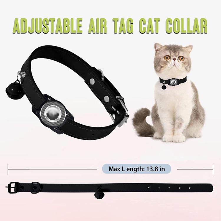 For AirTag Tracker Waterproof Protection Case Pet Leather Collar Anti Lost Cat Locator Collar(Blue) - Pet Series by PMc TechLife | Online Shopping South Africa | PMc TechLife | Buy Now Pay Later Mobicred