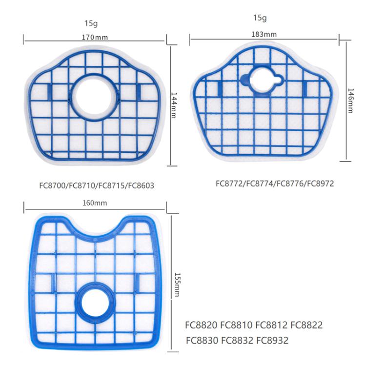 For Philips FC8710 8700 8705 8715  Robot Vacuum Cleaner Filter Replacement Parts - For Philips Accessories by PMc TechLife | Online Shopping South Africa | PMc TechLife | Buy Now Pay Later Mobicred
