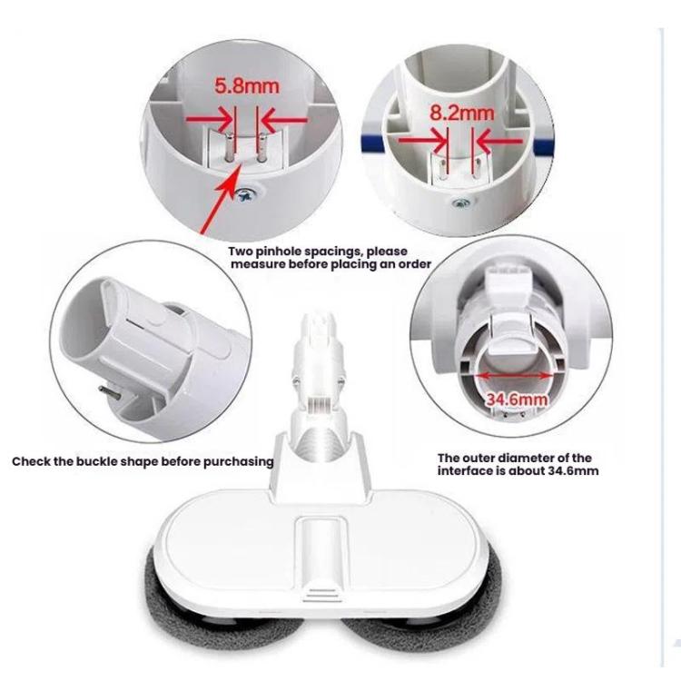 Electric Mop Head With Water Tank for Xiaomi Dreame / Dyson Handheld Vacuum Cleaner Narrow 6 Gray Rags - For Xiaomi Accessories by PMc TechLife | Online Shopping South Africa | PMc TechLife | Buy Now Pay Later Mobicred