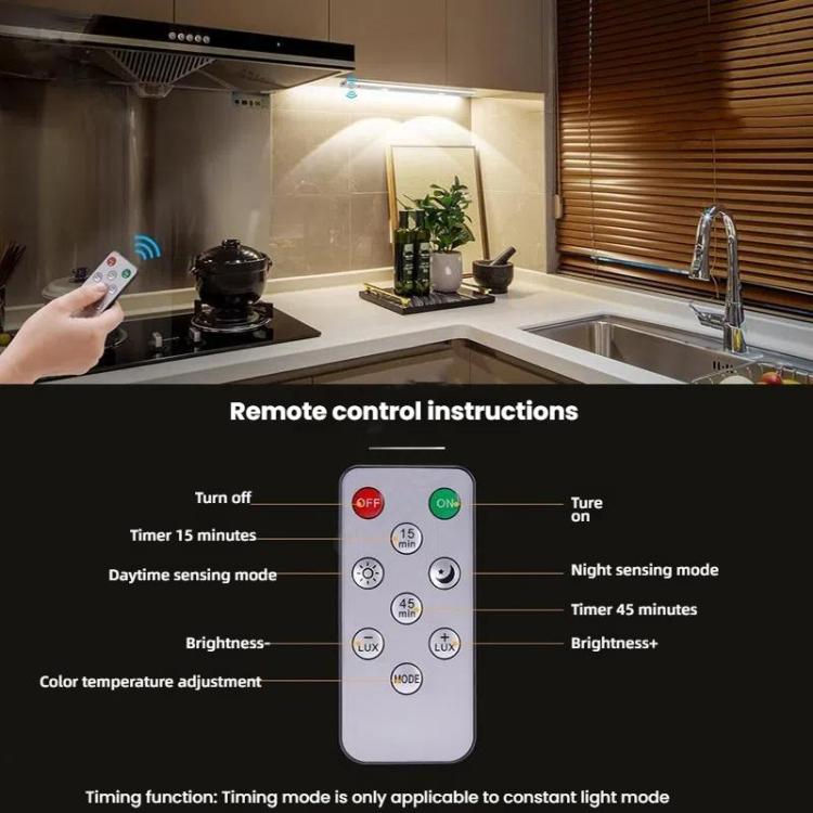 80cm Rechargeable Motion Sensor Light Bar Cabinet Wardrobe Lamp With Remote Control(Silver) - Sensor LED Lights by PMc TechLife | Online Shopping South Africa | PMc TechLife | Buy Now Pay Later Mobicred