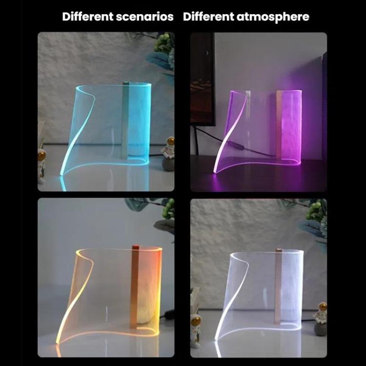 LED Light Guide Acrylic Ambient Desk Lamp Gaming Room Bedroom USB Pickups Rhythmic RGB Novelty Lamps(Music Rhythm Model) - Novelty Lighting by PMc TechLife | Online Shopping South Africa | PMc TechLife | Buy Now Pay Later Mobicred