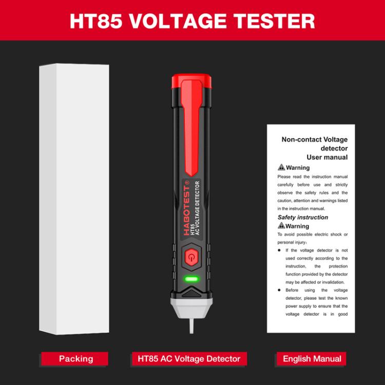 HABOTEST HT85 Non-Contact Electricity Tester AC Voltage Detector(Black Red) - Current & Voltage Tester by HABOTEST | Online Shopping South Africa | PMc TechLife | Buy Now Pay Later Mobicred