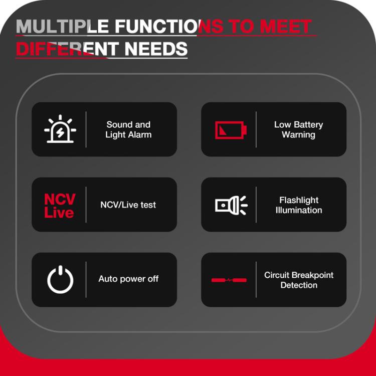 HABOTEST HT85 Non-Contact Electricity Tester AC Voltage Detector(Black Red) - Current & Voltage Tester by HABOTEST | Online Shopping South Africa | PMc TechLife | Buy Now Pay Later Mobicred