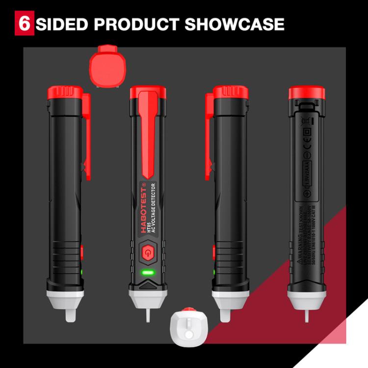 HABOTEST HT85 Non-Contact Electricity Tester AC Voltage Detector(Black Red) - Current & Voltage Tester by HABOTEST | Online Shopping South Africa | PMc TechLife | Buy Now Pay Later Mobicred