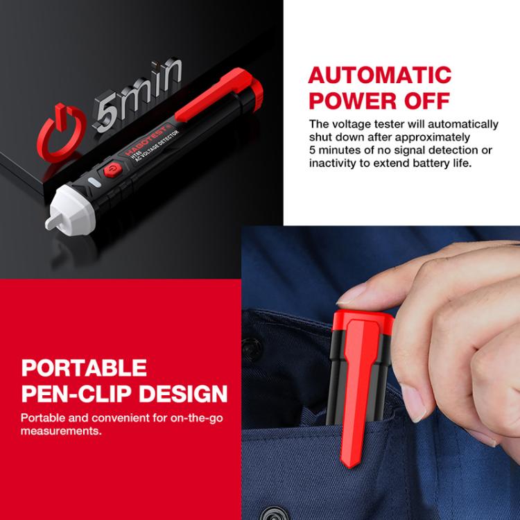 HABOTEST HT85 Non-Contact Electricity Tester AC Voltage Detector(Black Red) - Current & Voltage Tester by HABOTEST | Online Shopping South Africa | PMc TechLife | Buy Now Pay Later Mobicred