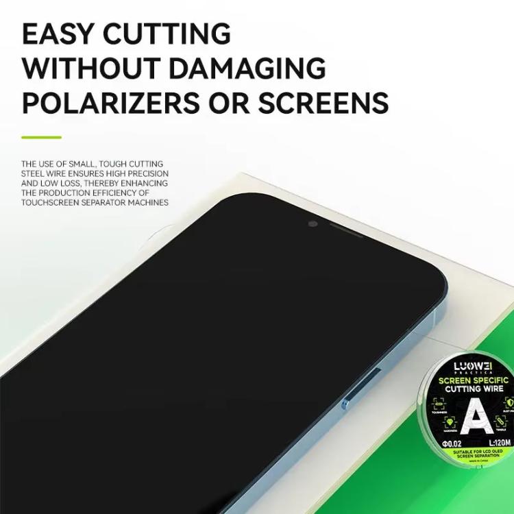 LUOWEI 120M Cell Phone LCD Screen Separation Line High Hardness Cutting Diamond Wire, Spec: C 0.03mm - free shipping - PMC TechLife - Order now!