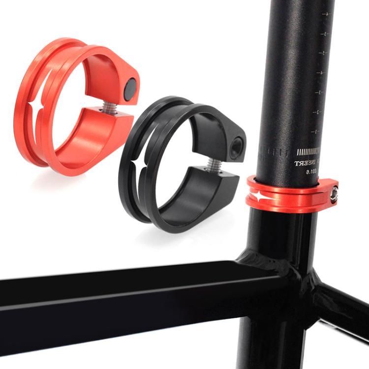 Mountain Road Bicycle Aluminum Locking Seatpost Clamps Seatpost Clamp Ring Fittings(31.8mm Red) - Pipe clamps by PMc TechLife | Online Shopping South Africa | PMc TechLife | Buy Now Pay Later Mobicred