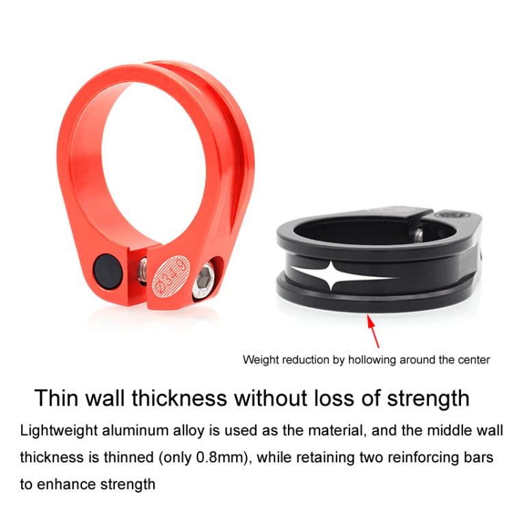 Mountain Road Bicycle Aluminum Locking Seatpost Clamps Seatpost Clamp Ring Fittings(31.8mm Black) - Pipe clamps by PMc TechLife | Online Shopping South Africa | PMc TechLife | Buy Now Pay Later Mobicred