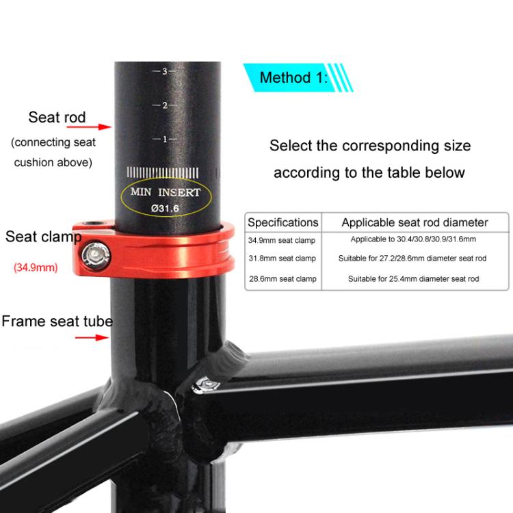 Mountain Road Bicycle Aluminum Locking Seatpost Clamps Seatpost Clamp Ring Fittings(31.8mm Red) - Pipe clamps by PMc TechLife | Online Shopping South Africa | PMc TechLife | Buy Now Pay Later Mobicred