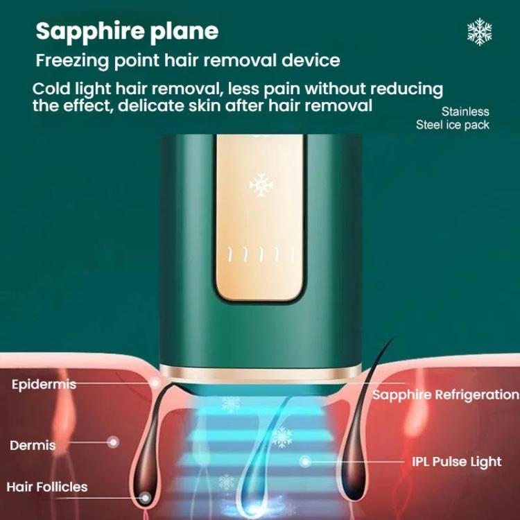Sapphire Ice Sense Painless Laser Hair Remover Intense Pulse Ice Hair Removal Device, Style: Crystal Green FY-507AL(EU Plug) - free shipping - PMC TechLife - Order now!