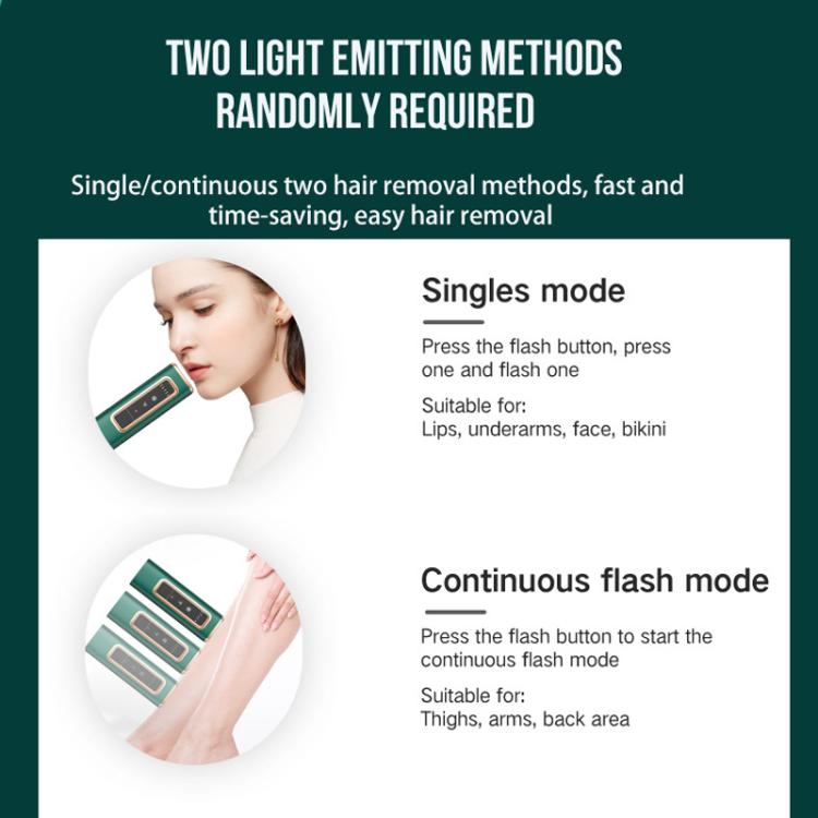 Sapphire Ice Sense Painless Laser Hair Remover Intense Pulse Ice Hair Removal Device, Style: Crystal Green FY-507AL(EU Plug) - free shipping - PMC TechLife - Order now!