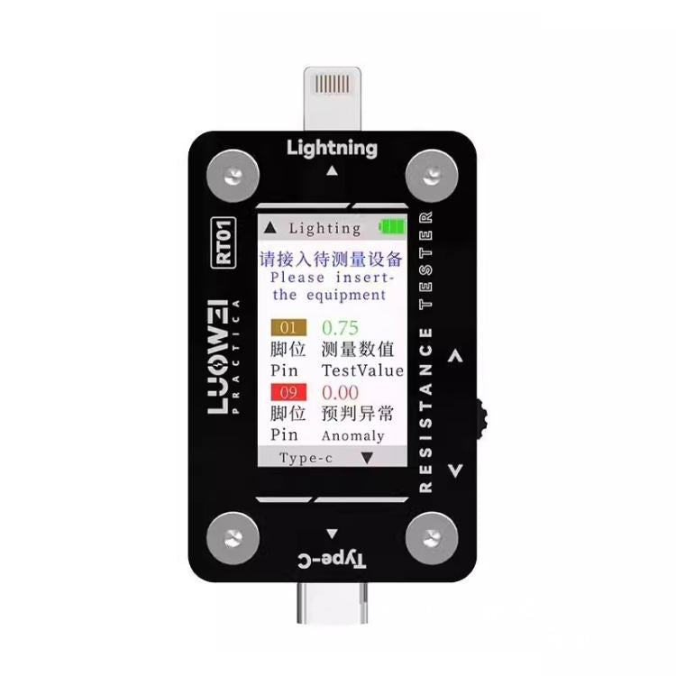 LUOWEI RT01 Type-C To 8 Pin Detachable Cell Phone Rear Plug Auto Tester - free shipping - PMC TechLife - Order now!