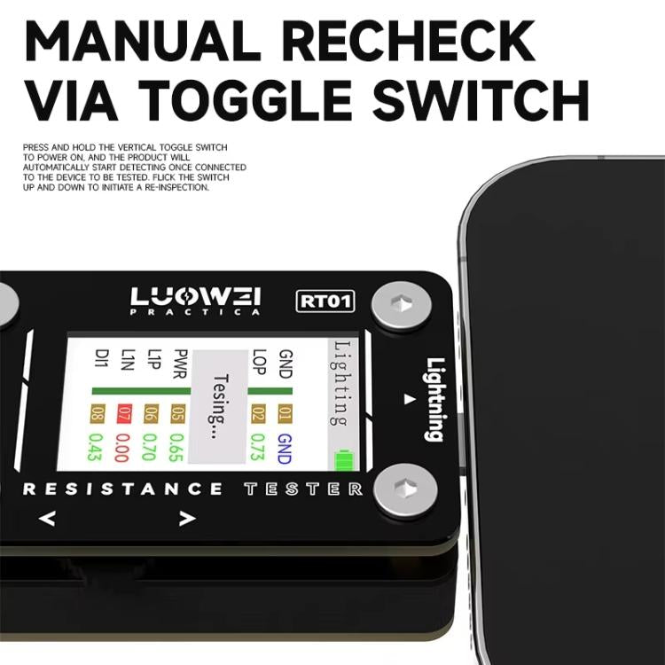 LUOWEI RT01 Type-C To 8 Pin Detachable Cell Phone Rear Plug Auto Tester - free shipping - PMC TechLife - Order now!