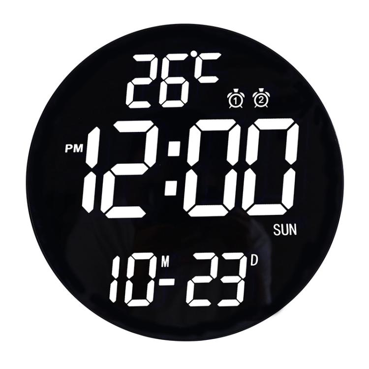 11.6-Inch White Light Wall Clock With Remote Control Multi-Functional Alarm Clock Bamboo+Black - Wall Clock by PMc TechLife | Online Shopping South Africa | PMc TechLife | Buy Now Pay Later Mobicred
