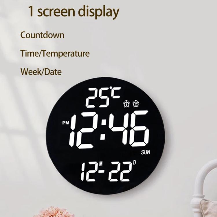 11.6-Inch White Light Wall Clock With Remote Control Multi-Functional Alarm Clock Bamboo+Black - Wall Clock by PMc TechLife | Online Shopping South Africa | PMc TechLife | Buy Now Pay Later Mobicred