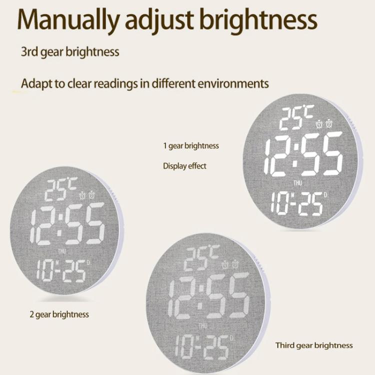 11.6-Inch White Light Wall Clock With Remote Control Multi-Functional Alarm Clock Bamboo+Black - Wall Clock by PMc TechLife | Online Shopping South Africa | PMc TechLife | Buy Now Pay Later Mobicred