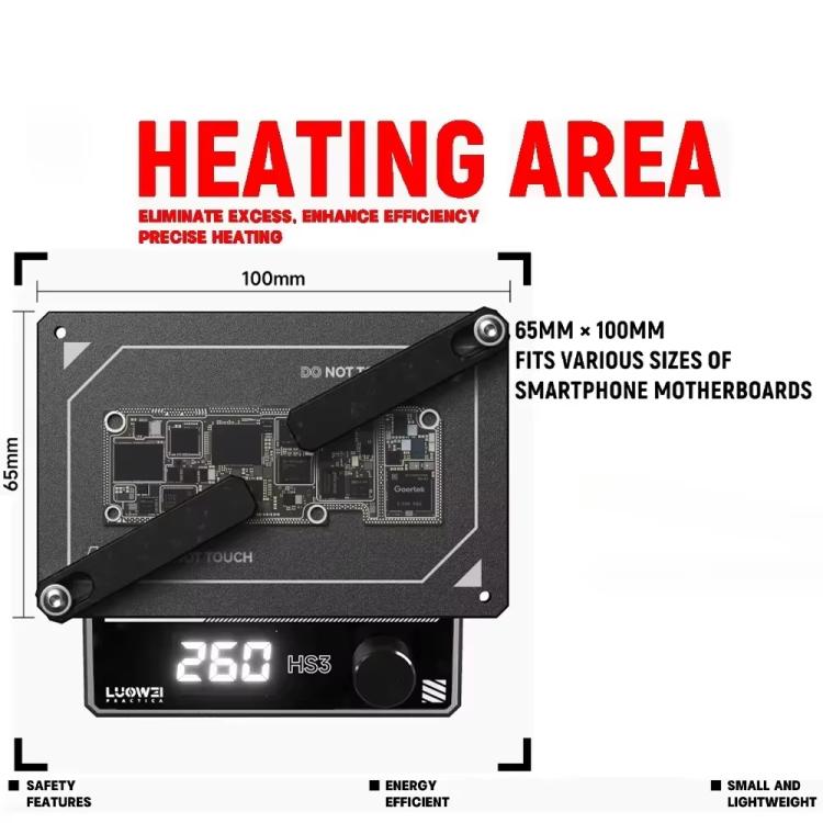 LUOWEI HS3 Universal Preheating Heating Station Layered Lamination Tinning Degumming Heating Station US Plug - free shipping - PMC TechLife - Order now!
