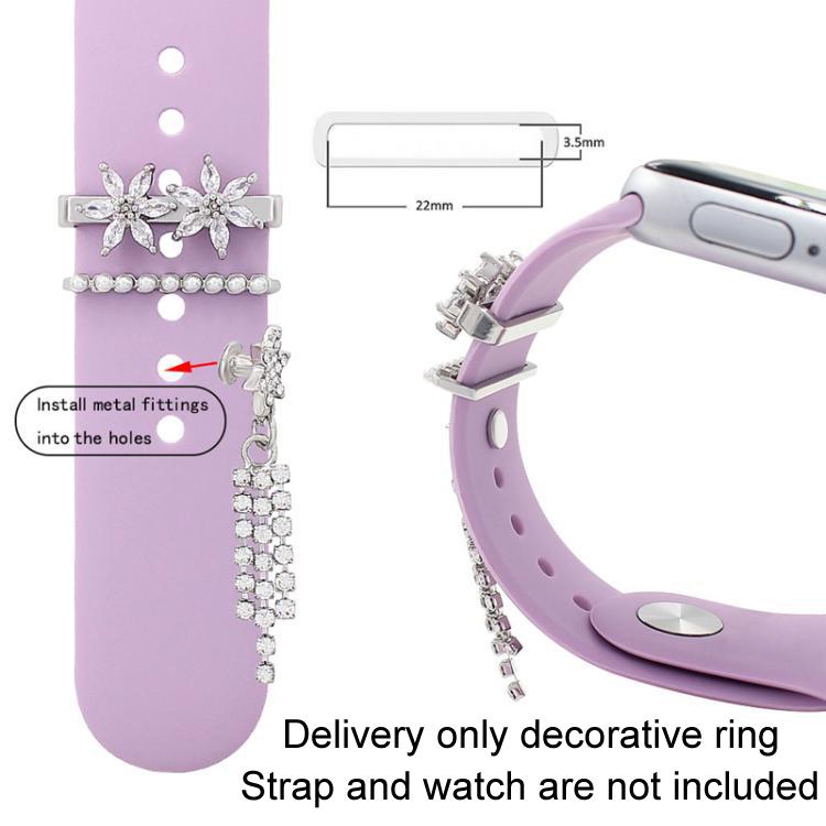 3pcs / Set 22mm Width Smart Watch Silicone Band Decorative Ring Metal Accessories, Style: 6 - Watch Decorations by PMC TechLife | Online Shopping South Africa | PMC TechLife | Buy Now Pay Later Mobicred