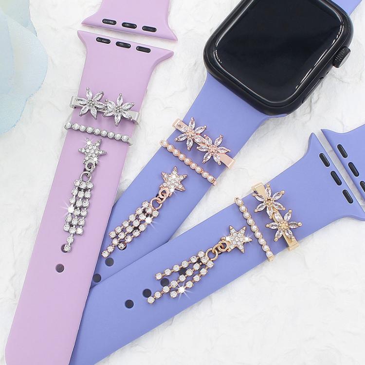 3pcs / Set 22mm Width Smart Watch Silicone Band Decorative Ring Metal Accessories, Style: 4 - Watch Decorations by PMC TechLife | Online Shopping South Africa | PMC TechLife | Buy Now Pay Later Mobicred