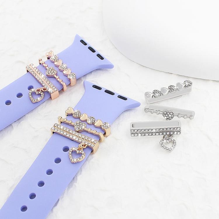 3pcs / Set 22mm Width Smart Watch Silicone Band Decorative Ring Metal Accessories, Style: 3 - Watch Decorations by PMC TechLife | Online Shopping South Africa | PMC TechLife | Buy Now Pay Later Mobicred