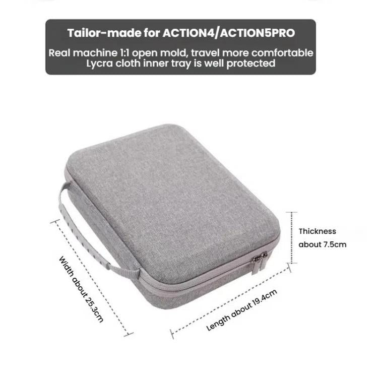 BKANO For DJI Osmo Action 4 / 5 Pro Set Storage Bag Organizer Case Hard Shell Case Handbag(Gray) - free shipping - PMC TechLife - Order now!